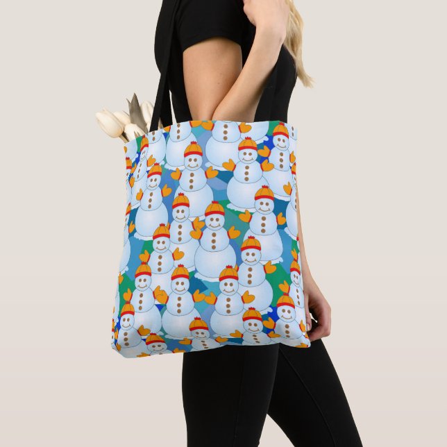 Bolso De Tela Snowmen (Detalle)