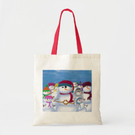 Bolso De Tela Snowmen lindo y caprichoso
