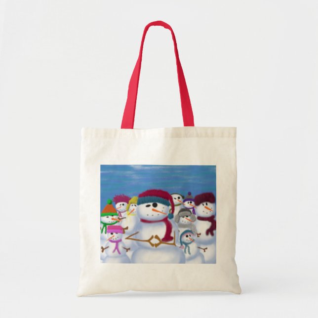Bolso De Tela Snowmen lindo y caprichoso (Frente)