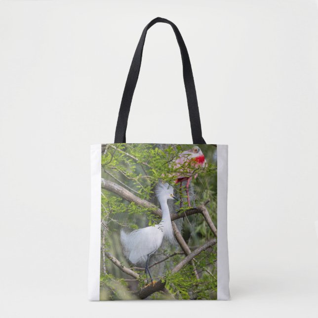 Bolso De Tela Snowowley Egret y Roseate Spoonbill Tote Bag 2 (Anverso)