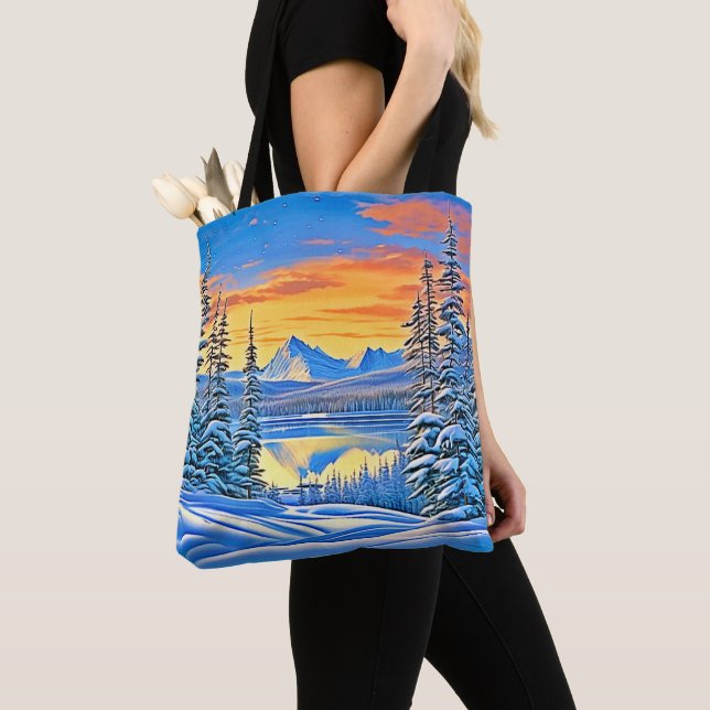 Bolso De Tela Snowowsky Mountain Sunset Glow (Detalle)
