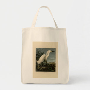 Bolso De Tela Snowy Heron (Egret) - Aves de América de Audubon