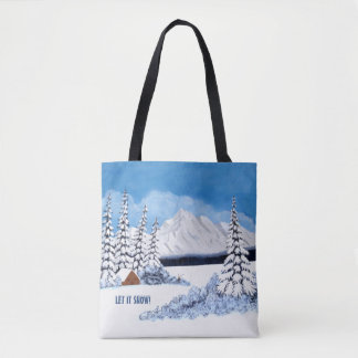 Bolso De Tela Snowy Winter Scene