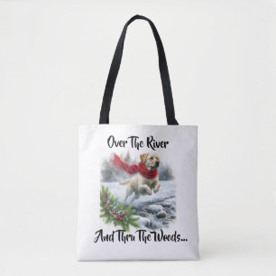 Bolso De Tela Sobre el río Labrador Recuperar Tote de Navidades