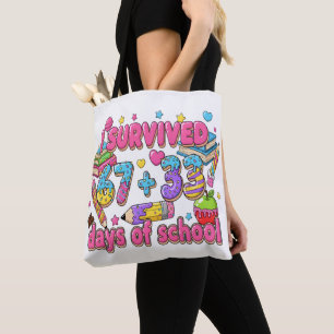 Bolso De Tela Sobreviví 67 más 33 días de camiseta de matemática
