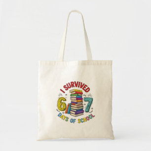 Bolso De Tela Sobreviví 6 7 Días de Escuela 100 Días de Escuela