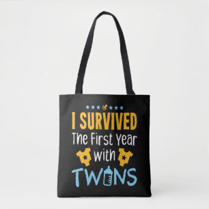 Bolso De Tela Sobreviví al primer año con gemelos