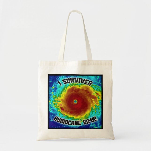 Bolso De Tela Sobreviví el tote de Irma del huracán (Frente)