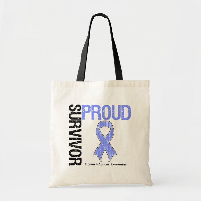 Bolso De Tela Sobreviviente orgulloso - Cáncer de estómago (Frente)