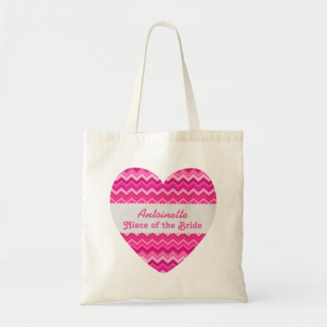 Bolso De Tela Sobrina rosada de los galones del nombre del (Frente)