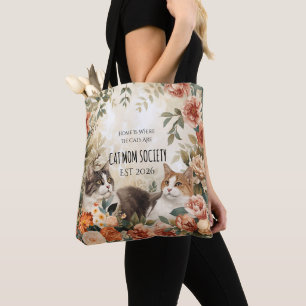 Bolso De Tela Sociedad de Madres Amantes de Gatos y Botánica Vin