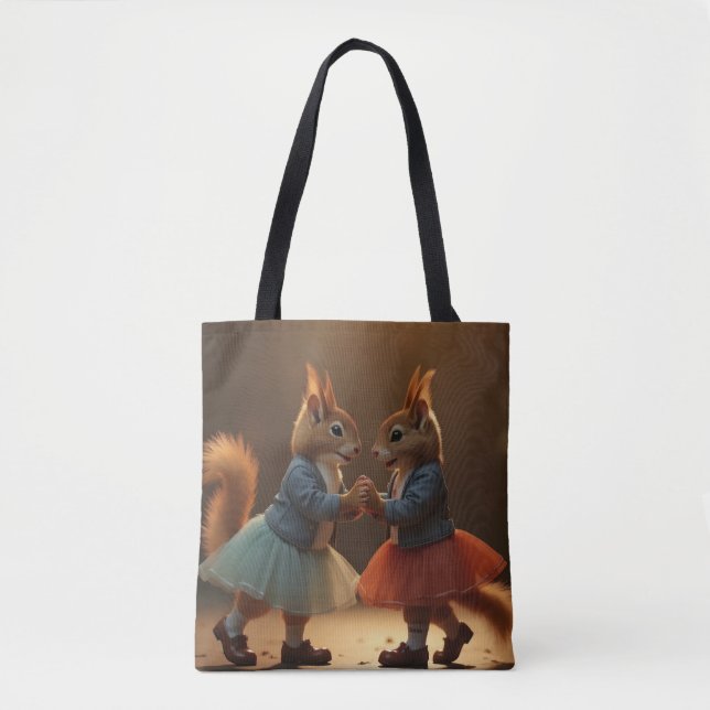 Bolso De Tela Sock Hop Squirrels (Anverso)