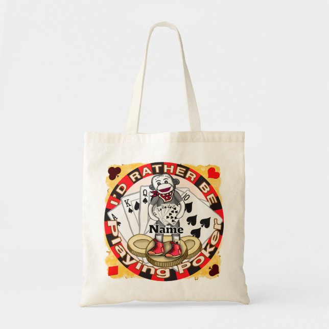 Bolso De Tela Sock Monkey poker (Frente)