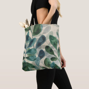 Bolso De Tela Sofisticación verde: hojas tropicales