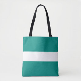 Bolso De Tela Sofisticadas bandas blancas Verde azuladas