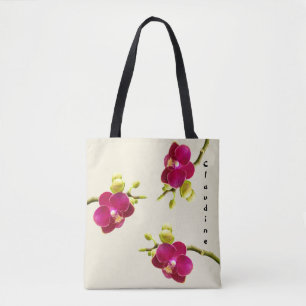 Bolso De Tela Sofisticó todo el tote de la orquídea de la