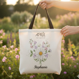 Bolso De Tela Soft Daisy Birth Flower – Personalized April Gift