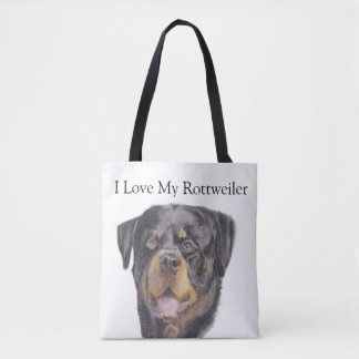 Bolso De Tela Soft Pastels - Beautiful Pirtrait of a Rottweiler 