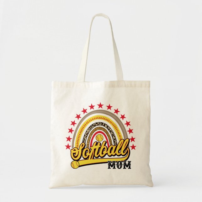 Bolso De Tela Softball Mom・Softball Deportes (Frente)