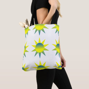 Bolso De Tela Sol azul amarillo