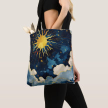 Sol Celeste Moderno, Estrellas y Nubes Azules