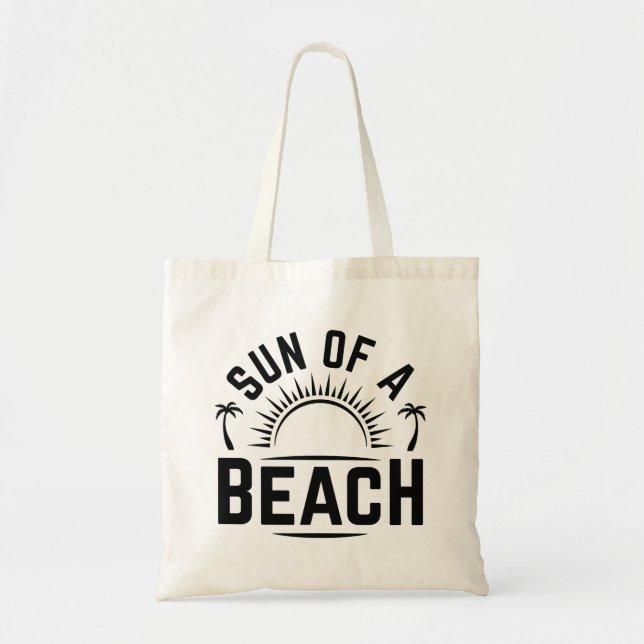 Bolso De Tela Sol De Playa (Frente)