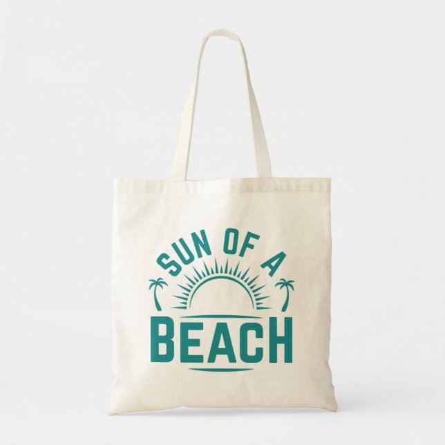 Bolso De Tela Sol De Playa (Frente)