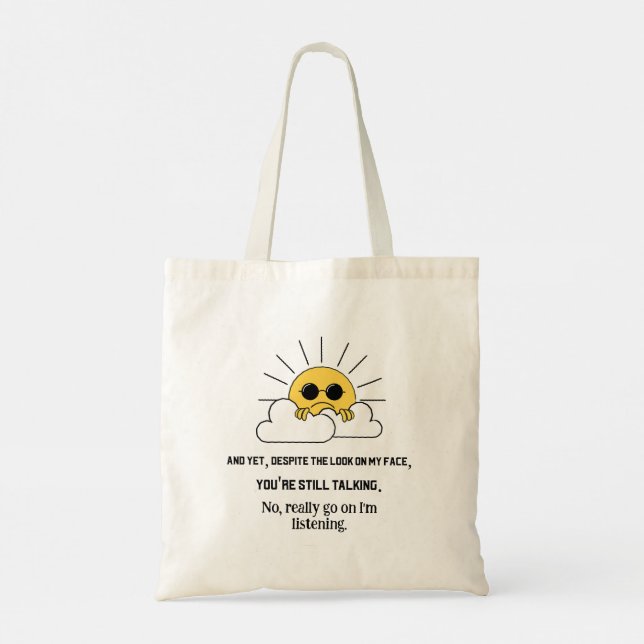 Bolso De Tela Sol gruñón Tote Bag (Reverso)