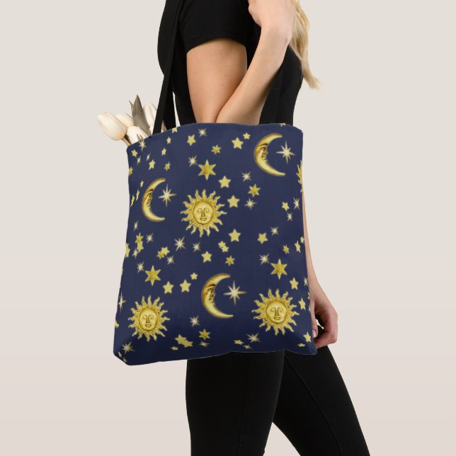 Bolso De Tela Sol, luna y estrellas (Detalle)