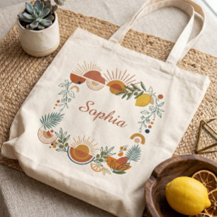 Bolso De Tela Sol Mediterráneo y Terracota de Cítricos Personali