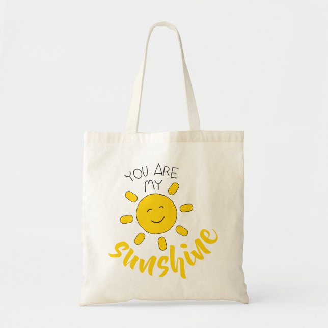 Bolso De Tela Sol rojo de mano amarilla Hola Sunshine imagen Sun (Frente)