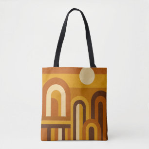 Bolso De Tela Sol y Arcos Diseño Geométrico Moderno de Medianos