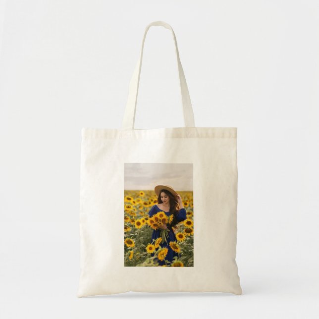 Bolso De Tela Sol y flores (Frente)