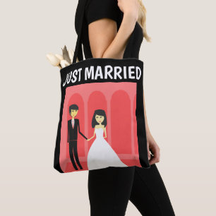 BOLSO DE TELA SOLAMENTE CASADO BODA GIFT TOTE PURSE