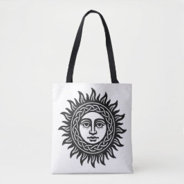 Bolso De Tela Solar Visage Sigil – Black Sun Emblem Tee