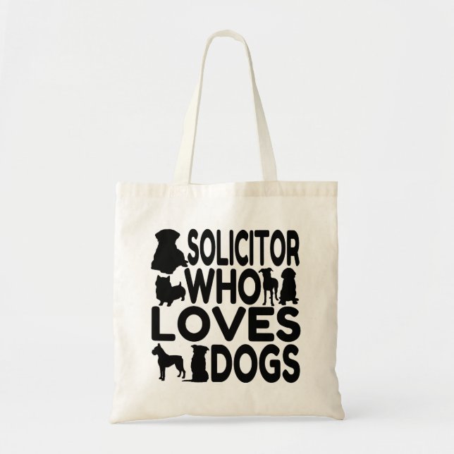 Bolso De Tela Solicitor que ama a los perros (Frente)