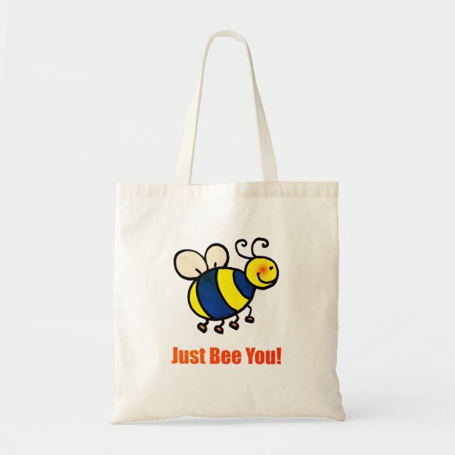 Bolso De Tela Sólo Abeja Feliz Personalizado Bee (Frente)