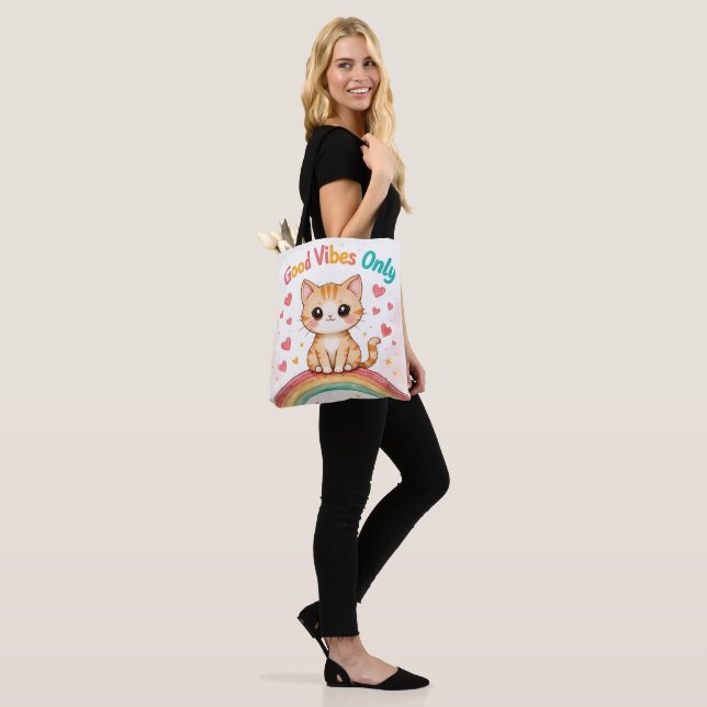 Bolso De Tela Sólo buenas vibraciones - Kawaii Tote Bag (Puesto)