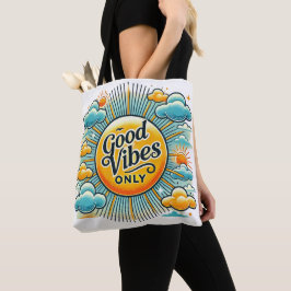 Bolso De Tela Solo Buenas Vibraciones – Tote de Positividad Radi