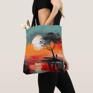 Bolso De Tela Solo junto al lago – Soledad al atardecer