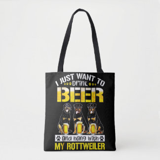 Bolso De Tela solo quiero beber cerveza y colgar con mi perro