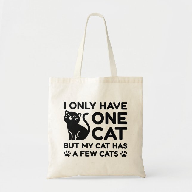 Bolso De Tela Solo Tengo Un Gato (Frente)