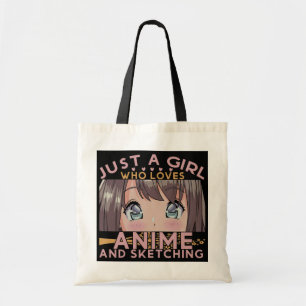 Bolso De Tela Sólo un chica al que le encanta el anime y el boce