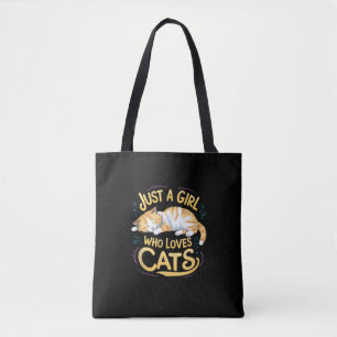 Bolso De Tela Sólo Un Chica Al Que Le Encanta Los Gatos Cute Kit