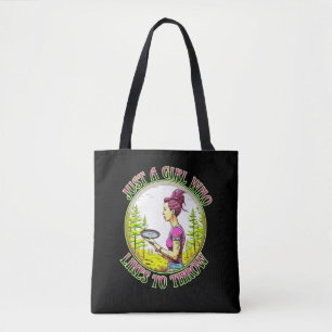 Bolso De Tela Sólo un Chica al que le gusta tirar Golf en disc