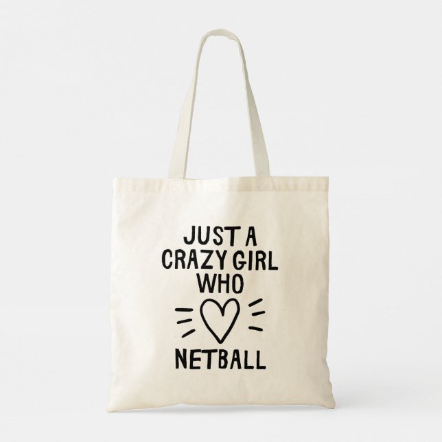 Bolso De Tela Sólo un chica loco que ama el netball. (Reverso)