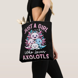 Bolso De Tela sólo un chica que ama a Axolotls