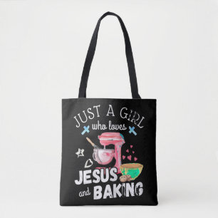 Bolso De Tela Sólo Un Chica Que Ama A Jesús Y A Baking - Gracios