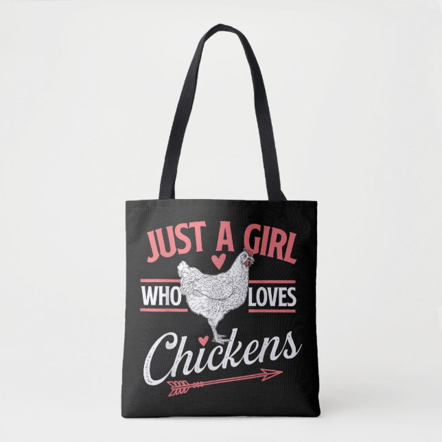 Bolso De Tela Sólo un Chica que ama a las gallinas - el pollo qu (Anverso)