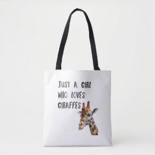 Bolso De Tela Sólo un Chica que ama a las jirafas de carne de an